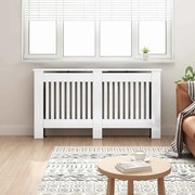vidaXL Capa de Radiador Branco Brilhante 152 x 19 x 81,5 cm