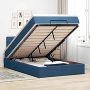Cama otomana com colchão 120x200 cm tecido azul