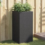 vidaXL Vaso/floreira de jardim 40x40x80 cm vime PE preto