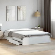 vidaXL Estrutura de cama c/ gavetas 120x200cm derivados madeira branco