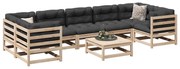 8 pcs conjunto sofás de jardim pinho maciço
