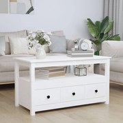 vidaXL Mesa de centro 102x49x55 cm pinho maciço branco