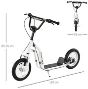 Trotinete para crianças acima de 5 anos com 2 Pneus de borracha infláv