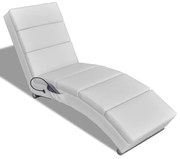 vidaXL Cadeira de massagens couro artificial branco