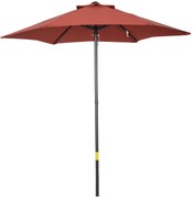 Outsunny Guarda-Sol Jardim Alumínio Manivela Desmontável Fácil Armazenamento Resistente Ø2x2m Cor Terracota | Aosom Portugal