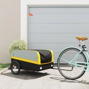 vidaXL Reboque para bicicleta 45 kg ferro preto e amarelo