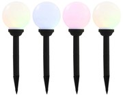 Candeeiro solar de exterior LED 4 pcs esférico 15 cm RGB