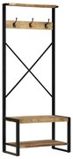 vidaXL Suporte para roupas 80x40x190cm madeira mangueira maciça áspera