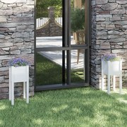 vidaXL Vasos/floreiras de jardim 2 pcs 31x31x70 cm pinho maciço branco