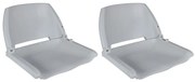 vidaXL Assentos de barco 2 pcs encosto dobrável 41x51x48 cm cinzento