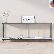 vidaXL Mesa consola branco 200x35x75,5 cm vidro temperado