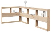 vidaXL Estante cabeceira forma de L 80 cm madeira de pinho maciça
