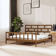 Estrutura de cama super king 180x200 cm pinho castanho-mel