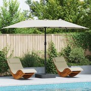 vidaXL Guarda-sol de Jardim Areia 385 x 209 x 244 cm tecido
