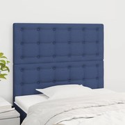 Cabeceira de cama 2 pcs tecido 100x5x78/88 cm azul