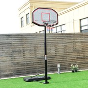 Cesto de Basquetebol com Rodas Móveis de Pé com Altura Ajustável 220-305 cm