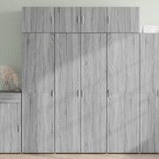 vidaXL Armário alto 80x42,5x185 cm deriv. de madeira sonoma cinza