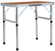 vidaXL Mesa de campismo dobrável 60x45 cm alumínio