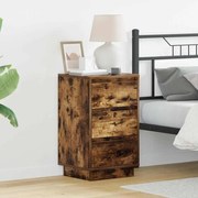 vidaXL Criado-mudo com LED Carvalho Fumado 39x34,5x65 cm Madeira de Engenharia