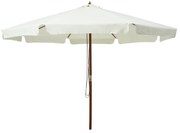 vidaXL Guarda-sol de exterior com poste em madeira 330 cm branco areia