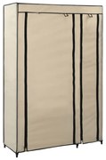 Roupeiro dobrável 110x45x175 cm tecido creme