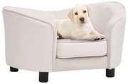 vidaXL Sofá para cães 69x49x40 cm pelúcia e couro artificial cor creme