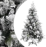 Árvore de Natal c/ flocos de neve e pinhas 195 cm PVC e PE