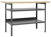 vidaXL Bancada de trabalho 120x60x85 cm aço cinzento