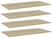 Prateleiras estante 4pcs 80x20x1,5cm contraplacado cor carvalho