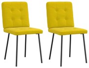 Cadeiras de jantar 2 pcs veludo amarelo