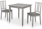 3 pcs conjunto de jantar MDF cinzento