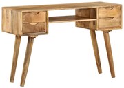 vidaXL Secretária madeira de mangueira maciça 115x47x76 cm