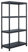 vidaXL Estante de arrumação 100 kg 60x30x138 cm plástico preto