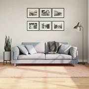 vidaXL Tapete pelo curto macio e lavável HUARTE 140x200 cm rosa-pálido