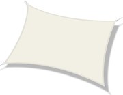 Outsunny Vela de Sombra Quadrado 3x3 m Toldo Vela de Poliéster com Proteção UV Aneis em Forma de D e Cordas para Jardim Pátio Piscina Creme