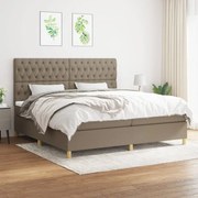 vidaXL Cama com molas/colchão 200x200 cm tecido castanho-acinzentado