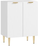 HOMCOM Buffet cozinha móvel de armazenamento com 2 portas prateleira ajustável pés metálicos elevados 60 x 40 x 80 cm branco | Aosom Portugal