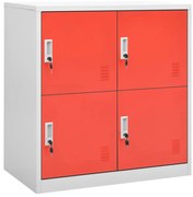 Cacifo 90x45x92,5 cm aço cinzento-claro e vermelho