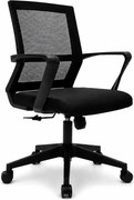 Cadeira Operativa Santiago Pecunia Preto – Ergonómica com Encosto em Rede Riva Office