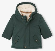 Parka 3 em 1 com casaco amovível em sherpa, para bebé verde-abeto