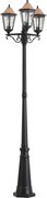 Lanterna de exterior clássica preta com cobre 220cm 3 luzes IP44 - Havana
