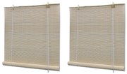 Estores de rolo em bambu natural 2 pcs 120x160 cm