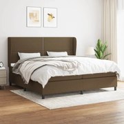 vidaXL Cama com molas/colchão 200x200 cm tecido castanho-escuro