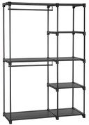 Guarda-roupa independente com cabideiros e prateleiras | SONGMICS | 112 x 43 x 165 cm | preto | RYG24BK.