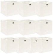 vidaXL Caixas de arrumação 10 pcs 32x32x32 cm tecido branco