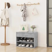 vidaXL Banco sapateira 60x30x45 cm derivados madeira cinzento cimento