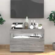 vidaXL Móvel de TV com luzes LED 60x35x40 cm sonoma cinza