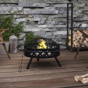 vidaXL Braseira com atiçador 70 cm XXL aço
