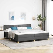 vidaXL Cama Box Spring com Colchão Cinza Escuro 200x200 cm Tecido