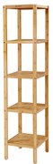 Prateleira de bambu para banheiro SONGMICS de 5 níveis, suporte de cozinha, 33 x 33 x 146 cm (C x L x A), para espaços estreitos, sala de estar, quarto, corredor BCB55Y
